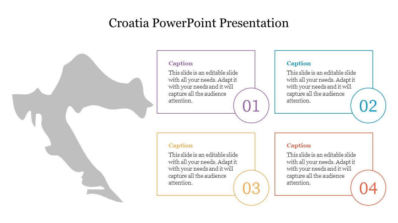 Free - Map Of Croatia PowerPoint Presentation Slide Design